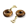 Natural Tiger Eye Donut Pendant Decorations G-P537-04G-03-2