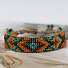 Bohemian Style Rhombus Pattern Glass Seed Beaded Braided Bead Bracelets WG1D303-01-1