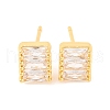 Brass Micro Pave Cubic Zirconia Stud Earrings for Women EJEW-U015-04G-01-1