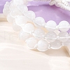 Natural White Jade Round Beaded Multi-strand Bracelets for Men Women BJEW-G743-02E-3