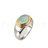 Oval Brass Cat Eye Finger Rings FS-WGC727D-01-5
