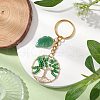 Tree of Life & Leaf Glass Seed Beaded Keychain KEYC-MZ00006-2