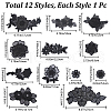 Gorgecraft 12Pcs 12 Style Computerized Embroidery Polyester Ornament Accesories DIY-GF0009-12-2