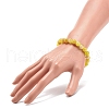 Natural Agate Round Beaded Stretch Bracelet BJEW-JB08396-3