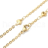Vacuum Plating 304 Stainless Steel Heart Link Chain Necklaces NJEW-I248-18G-3