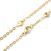 PVD Vacuum Plating 304 Stainless Steel Heart Link Chain Necklaces NJEW-I248-18G-3