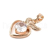 Brass Micro Pave Cubic Zirconia Pendants KK-E795-27KCG-01-3