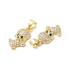 Brass Micro Pave Clear & Clack Cubic Zirconia Pendants ZIRC-L103-002G-2