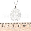 Oval Tree of Life 304 Stainless Steel Pendant Necklaces NJEW-M096-10P-3