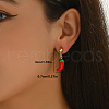 Brass Dangle Stud Earrings JI9518-1-2