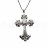 Vintage sparkling Alloy Rhinestone Cross Pendants Necklaces for Women IL0019-6-1