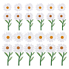 SUPERFINDINGS 24Pcs 4 Styles Daisy Sunflower Embroidered Cloth Patch PATC-FH0001-17-1