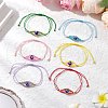 6Pcs 6 Colors Adjustable Nylon Cord Braided Beads Bracelets BJEW-MZ00161-1