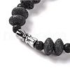 Rondelle & Round Natural Lava Rock Beaded Necklaces NJEW-Q341-10-3