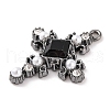 Cross Theme Brass Micro Pave Clear Cubic Zirconia Pendants ZIRC-I067-04A-02-2