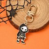 Halloween Skeleton Alloy Enamel Pendant Decoration HJEW-YW00033-02-1