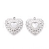 304 Stainless Steel Pave Natural White Shell Pendants STAS-N109-203P-1