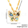 Fashionable Brass Pave Clear Cubic Zirconia Butterfly Pendant Necklaces HD0305-2-2