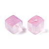 Frosted Glass Beads with Golden Glitter Powder DGLA-NH001-8mm-01J-2