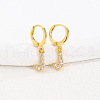 Brass Micro Pave Clear Cubic Zirconia Hoop Earrings FS-WGAF6E5-17-1