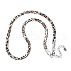 304 Stainless Steel Leopard Print Flat Snake Chain Necklaces for Women NJEW-A044-02B-P-01-4