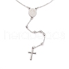 Non-Tarnish 304 Stainless Steel Rosary Bead Necklaces For Religion STAS-B021-02P-2
