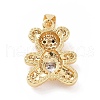 Brass Micro Pave Cubic Zirconia Pendants KK-C012-04G-08-2