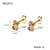 Elegant S925 Sterling Silver Stud Earrings with Rhinestone KH6473-1-2