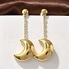 304 Stainless Steel Dangle Stud Earrings EJEW-C137-04G-1