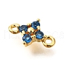 Brass Micro Pave Blue Cubic Zirconia Links KK-D356-06B-G-2