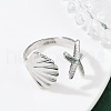 Brass Adjustable Cuff Rings for Women RJEW-B132-02B-P-3