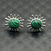 Alloy Natural Tiger Eye Flower Stud Earrings OL8231-5-1