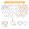 SUPERFINDINGS 40Pcs 2 Colors Alloy Crystal Rhinestone Pendaants ALRI-FH0001-20-2