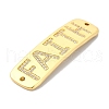 Rack Plating Brass Micro Pave Clear Cubic Zirconia Curved Rectangle Connector Charms KK-M282-21G-2