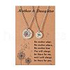Mother and Daughter 304 Stainless Steel Dandelion Flat Round Pendant Necklaces for Women FS-WGEED69-02-1