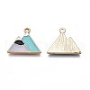 Rack Plating Alloy Enamel Pendants ENAM-S122-67-3