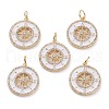 Brass Micro Pave Clear Cubic Zirconia Pendants KK-C100-28G-1