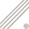 Anti-Tarnish Rhodium Plated 925 Sterling Silver Box Chains STER-F052-09P-3
