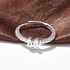 S925 Sterling Silver Adjustable Letter Rings for Women RJEW-M068-01P-M-4