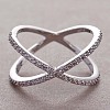 Simple Style Brass Cubic Zirconia Finger Rings FS-WG32029-01-1
