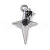 Rack Plating Alloy Jet Rhinestone Pendants PALLOY-F018-18B-02-1