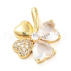 Rack Plating Brass Micro Pave Cubic Zirconia Pendants KK-D070-09G-M-4