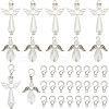 SUNNYCLUE 60pcs 3 Styles Electroplate Glass with Acrylic Imitation Pearl with Alloy Pendants FIND-SC0010-07-1