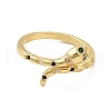 Cubic Zirconia Snake Open Cuff Ring RJEW-C048-01G-2