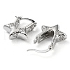Clear Cubic Zirconia Star Hoop Earrings EJEW-Q024-01P-2