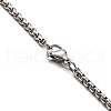 304 Stainless Steel Colorful Rhinestone Rectangle with Saint Benedict Medal Pendant Necklaces NJEW-G115-03P-4
