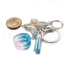 26Pcs Transparent Epoxy Resin & Transparent Acrylic & Faux Suede Tassel Keychain KEYC-JKC01202-15-5