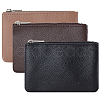 CRASPIRE 3Pcs 3 Colors Litchi Print PU Leather Zip Pouches ABAG-CP0001-07-1