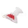 Glass Seed Beaded Wine Glass Pendants PALLOY-MZ00551-4