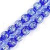 Handmade Gold Foil Lampwork Beads Strands LAMP-Q002-01E-1